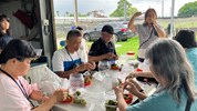 民眾開心體驗醃桃diy