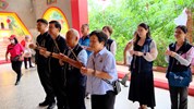 活動開始前-市議員張瀞分-主任委員江俊龍-豐原區長洪峰明-鎌村里長林隆源前往金谷祠及金星觀致意