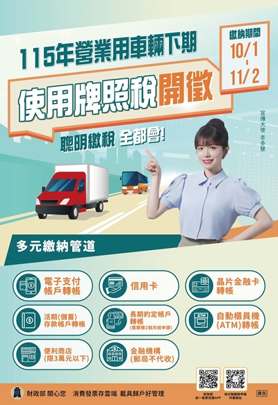 115年營業用車輛使用牌照稅開徵海報